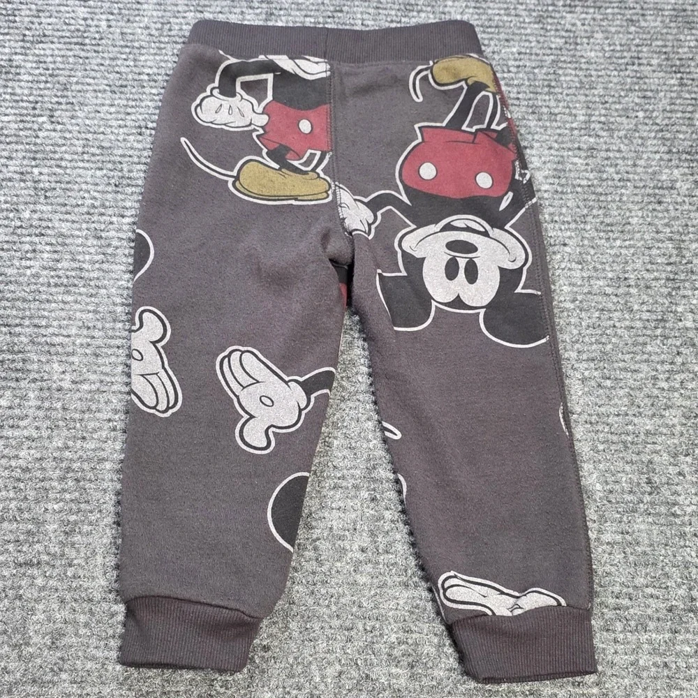 Disney‎ Junior Mickey Mouse Jogger Sweatpants Boy's Size 2T Gray Graphic Print